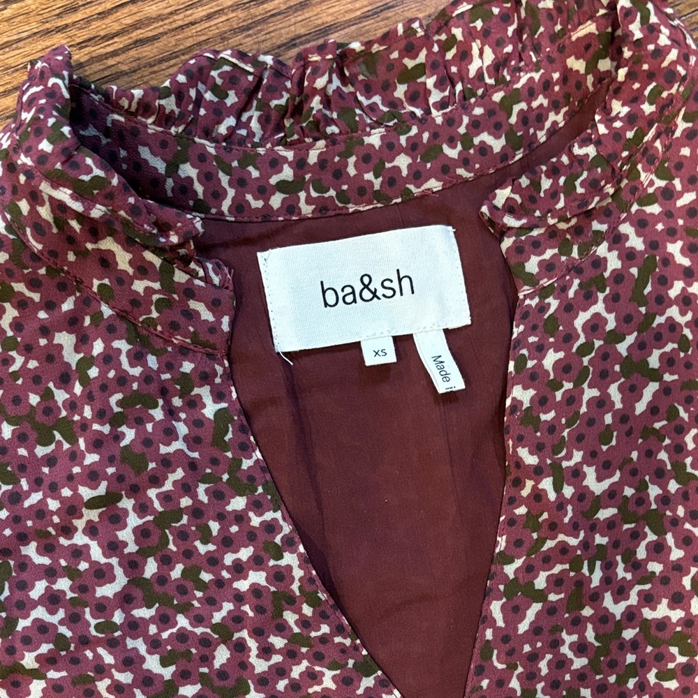 ba&sh Burgundy Patterned Dress - Picture 2 of 2